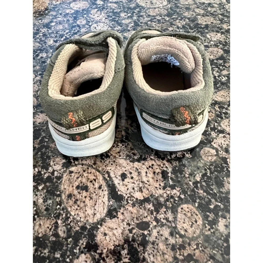 The Childrens Place Toddler Sneakers Olive Green Orange Straps Established 89
